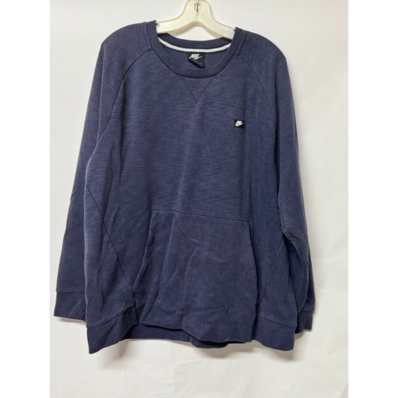 Nike Mens XXL Sweatshirt Blue Long Sleeve Crew Neck Pullover Pocket - Picture 1 of 6